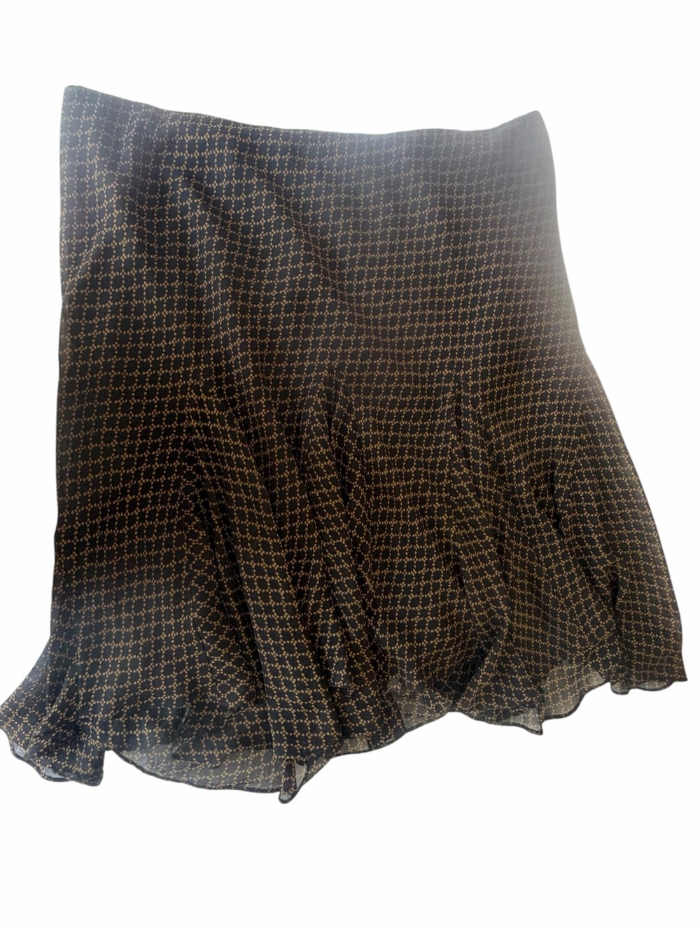 Ralph Lauren Black Skirt with Tan Geometric Print